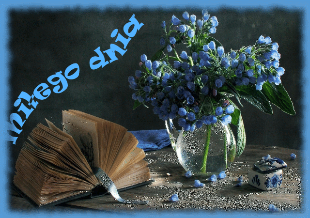 Miłego dnia niebieskie kwiaty